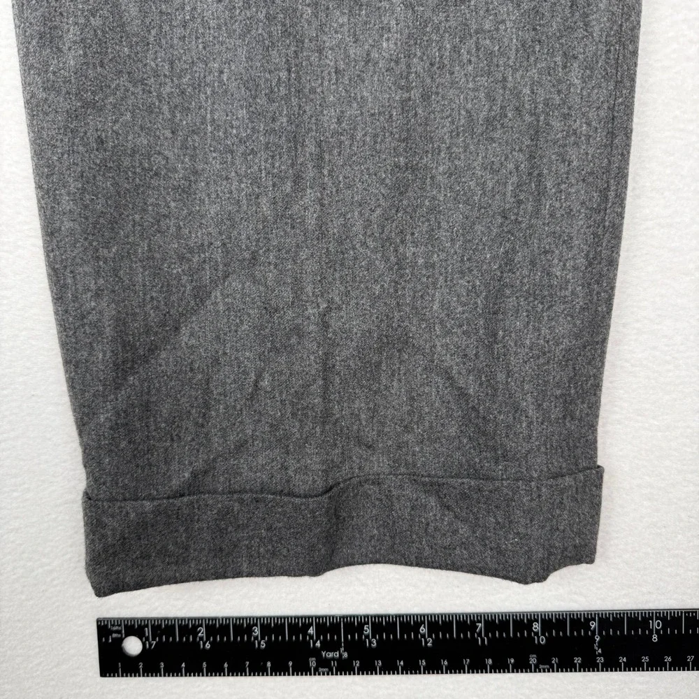 Ann Taylor Gray Wool Cashmere Blend Cuffed Straight Leg Dress Pants Womens 8